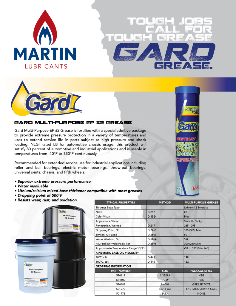 Martin Lubricants Gard Grease Information Sheet